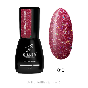 Siller gel polish, Brilliant Shine, 10, 8 мл — гель-лак для нігтів з шимером