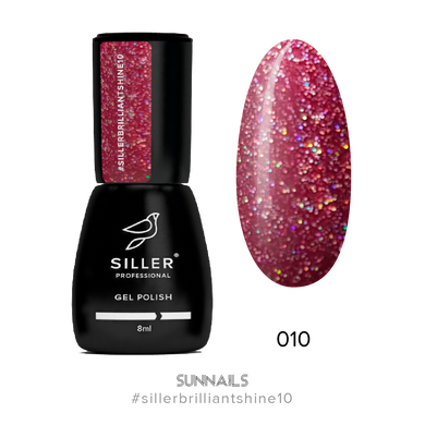 Siller gel polish, Brilliant Shine, 10, 8 мл — гель-лак для нігтів з шимером