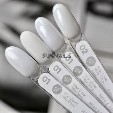 Siller Cover Base Milky Shine, 01, 8 мл &mdash; база для гель-лаку молочна з блиском