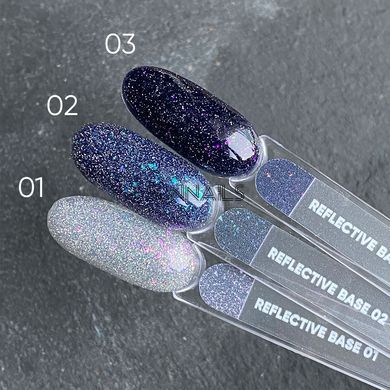 NAILSOFTHEDAY Reflective base, 03, 10 мл &mdash; камуфлююча світловідбиваюча база з шиммером