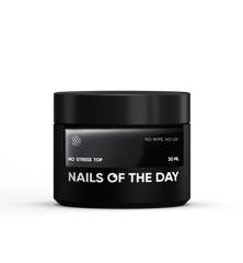 NAILSOFTHEDAY No stress top no wipe, 30 мл — глянцевий топ без липкого шару і без уф-фільтрів, топ АНТИЦАРАПКА