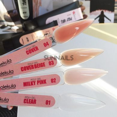 Nails Molekula Poly gel, 03, Cover Beige, 15 мл &mdash; полігель для нарощення нігтів в тюбику, світло-бежевий