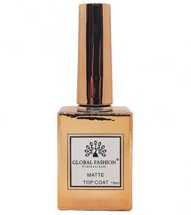 Global Fashion Matte Top Coat, 15 мл &mdash; матовий топ для гель-лаку без липкого шару