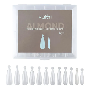 NEW Valeri верхні форми для нарощування нігтів Professional Top Nail Forms, Almond, 120 шт