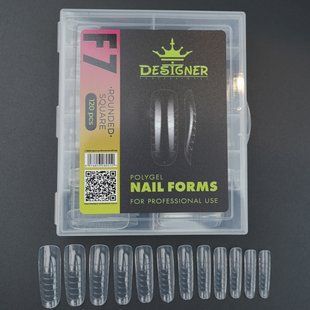 Верхні форми для нарощення нігтів F7 Rounded square від Designer Professional, 120 шт/уп