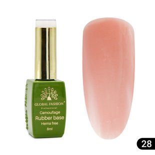 Global Fashion Hema free Base 28, 8 мл &mdash; камуфлююча база для нігтів
