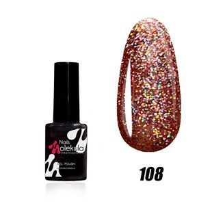 Nails Molekula Gel polish 108, 6 мл &mdash; гель-лак для нігтів, іскристий рожеий