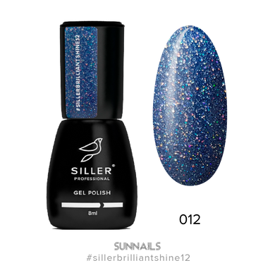 Siller gel polish, Brilliant Shine, 12, 8 мл — гель-лак для нігтів з шимером