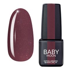 Baby Moon Gel polish Burgundy, 13, 6 мл — гель-лак для нігтів, темно-рожевий виноград з шимером