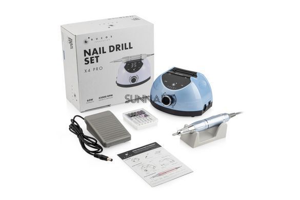 Фрезер для манікюру та педикюру BUCOS Nail Drill X4 Pro, 65W, 35000 об/хв, Blue Ocean