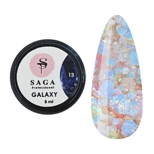 SAGA Professional Galaxy Glitter gel, 13, 8 мл &mdash; гель для дизайну з глітером