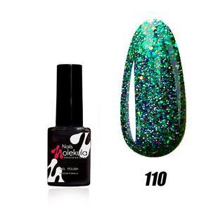 Nails Molekula Gel polish 110, 6 мл &mdash; гель-лак для нігтів, іскристий зелений