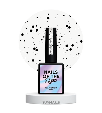 NAILSOFTHENIGHT Snow top, Jon, 01, 10 мл — топ для гель-лаку з шестиграниками, без липкого шару