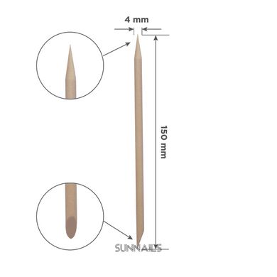 Апельсинова паличка STALEKS PRO для манікюру, дерев’яна 150 mm (100 шт)