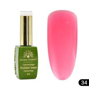 Global Fashion Hema free Base 34, 8 мл &mdash; камуфлююча база для нігтів