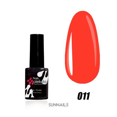 Nails Molekula Gel polish 011, 6 мл — гель-лак для нігтів, яскраво-червоний