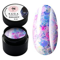 SAGA Professional Galaxy Glitter gel, 12, 8 мл — гель для дизайну з глітером