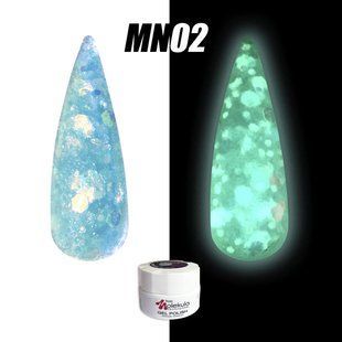 Nails Molekula Gel polish Magic Night, MN02, 5 мл &mdash; люмінісцентний гель-лак для нігтів з глітером, який світиться темряві