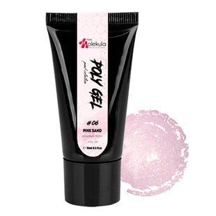 Nails Molekula Poly gel, 06, Pink Sand, 30 мл &mdash; полігель для нарощення нігтів в тюбику, рожевий пісок