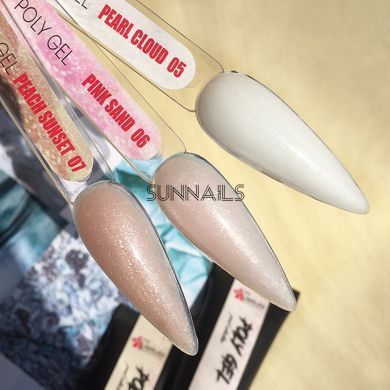 Nails Molekula Poly gel, 06, Pink Sand, 30 мл &mdash; полігель для нарощення нігтів в тюбику, рожевий пісок