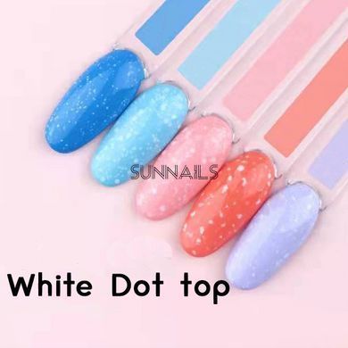 Toki-Toki Top White Dot, 5 мл &mdash; топ для гель-лаку без липкого шару з білими крапками