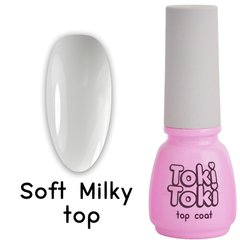 Toki-Toki Top Soft Milky, 5 мл — молочний топ для гель-лаку без липкого шару