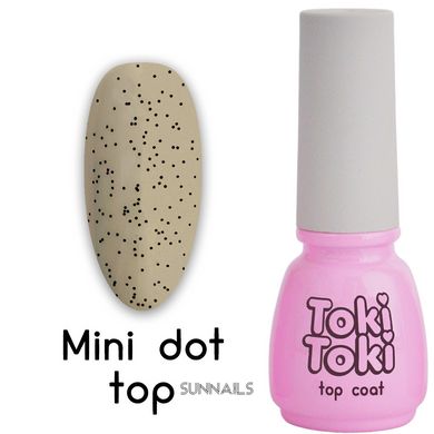 Toki-Toki Top Mini Dot, 5 мл — топ для гель-лаку без липкого шару з крапками