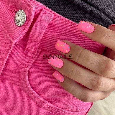 NAILSOFTHEDAY Top Party Matte, 10 мл &mdash; матовий топ з неоновими шестигранниками, без липкого шару та без уф-фільтрів