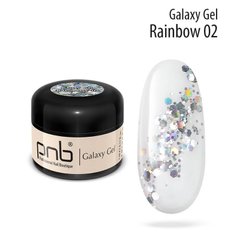PNB Galaxy Gel, 02, 5 мл — гель для дизайну нігтів з глітером