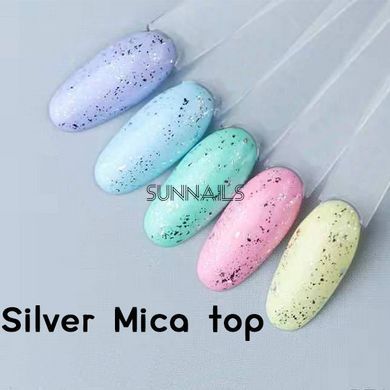 Toki-Toki Silver Mica Top, 5 мл &mdash; топ для гель-лаку без липкого шару з срібним шимером