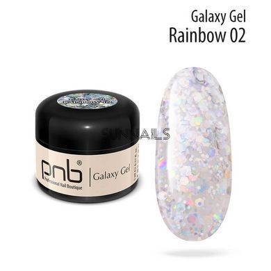 PNB Galaxy Gel, 02, 5 мл &mdash; гель для дизайну нігтів з глітером