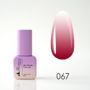 Nails Molekula Gel polish 067, 6 мл &mdash; гель-лак для нігтів, вітражний червоний