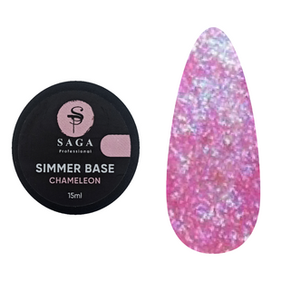 SAGA Professional Base Shimmer Chameleon, 01, 15 мл &mdash; база для гель-лаку з шимером з ефектом хамелеон