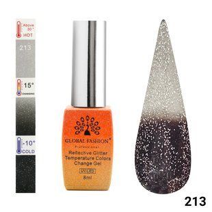 Global Fashion гель-лак Reflective Glitter Temperature Colors Change gel, 213, 8 мл