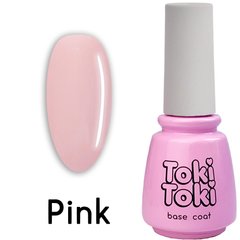 Toki-Toki Base, Pink, 15 мл — камуфлююча рожева база для гель-лаку