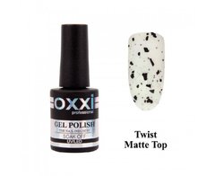 OXXI Twist Top Matte, 10 мл — матовий топ для гель-лаку з крапками