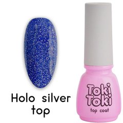 Toki-Toki Top Holo Silver, 5 мл — світловідбивний топ для гель-лаку без липкого шару