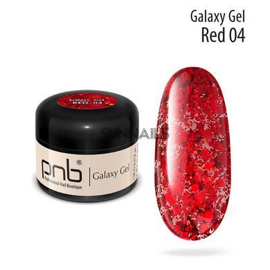 PNB Galaxy Gel, 04, 5 мл &mdash; гель для дизайну нігтів з глітером