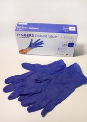 CEROS Рукавички нітрилові, розмір XS, неопудрені, Fingers Cobalt Blue