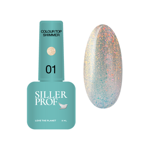 Siller Colour Top Shimmer, 01, 8 мл &mdash; камуфлюючий топ із блискітками
