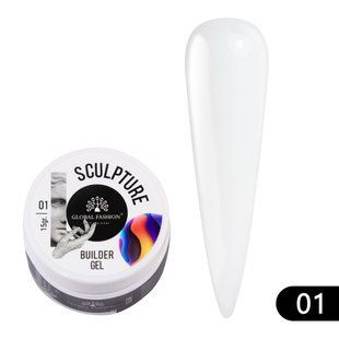 Global Fashion Sculpture Builder gel 01, 12 гр &mdash; гель для нарощення нігтів, прозорий
