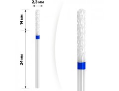 mART Керамічна фреза для зняття гель-лаку, M-213 — Паличка, синя, 2,3*14 мм