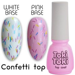 Toki-Toki Top Confetti, 5 мл — топ для гель-лаку без липкого шару з конфеті