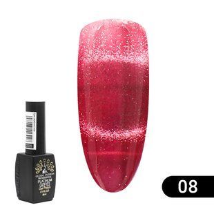 Global Fashion Cat Eye Platinum gel polish, 08, 8 мл &mdash; гель-лак для нігтів з ефектом платинове котяче око