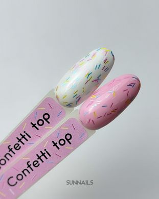 Toki-Toki Top Confetti, 5 мл — топ для гель-лаку без липкого шару з конфеті