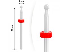 mART Керамічна фреза для зняття гель-лаку, M-214 — Куля, червона, 3 мм