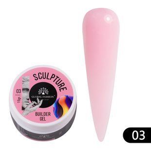 Global Fashion Sculpture Builder gel 03, 12 гр &mdash; гель для нарощення нігтів, рожевий