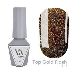 NEW Valeri Top Flash Gold, 6 мл &mdash; світловідбивний топ для гель-лаку