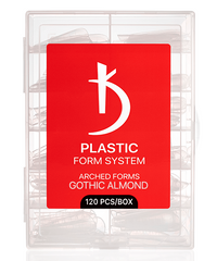 Kodi Professional Багаторазові пластикові форми для нарощування нігтів, Arched forms Gothic Almond, 120 шт/уп