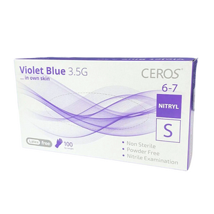 Рукавички нітрилові, розмір XL, неопудрені CEROS Fingers Violet Blue